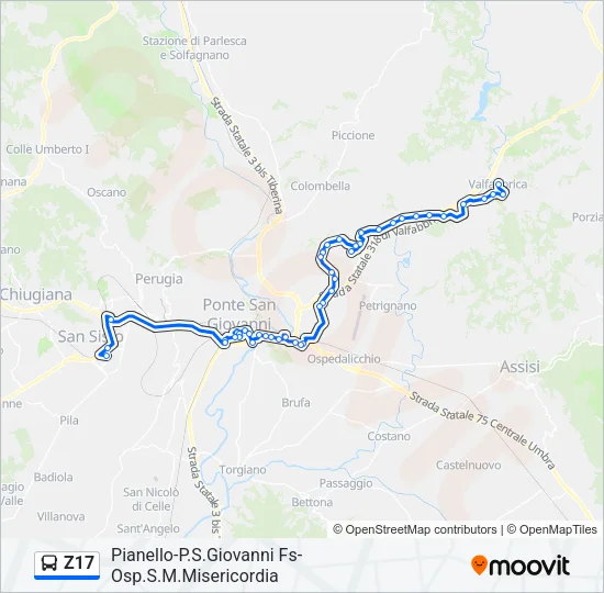 Z17 Bus Line Map