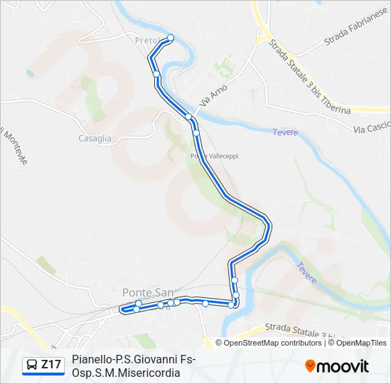 Z17 Bus Line Map