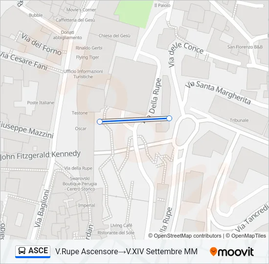 Percorso linea bus ASCE