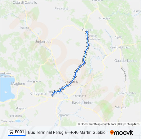 E001 Bus Line Map