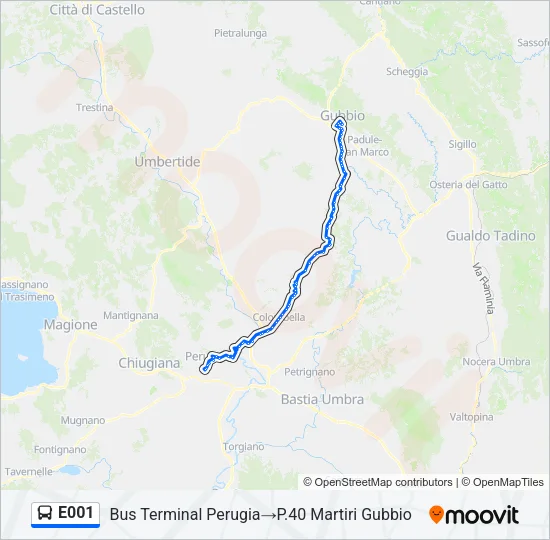 E001 Bus Line Map