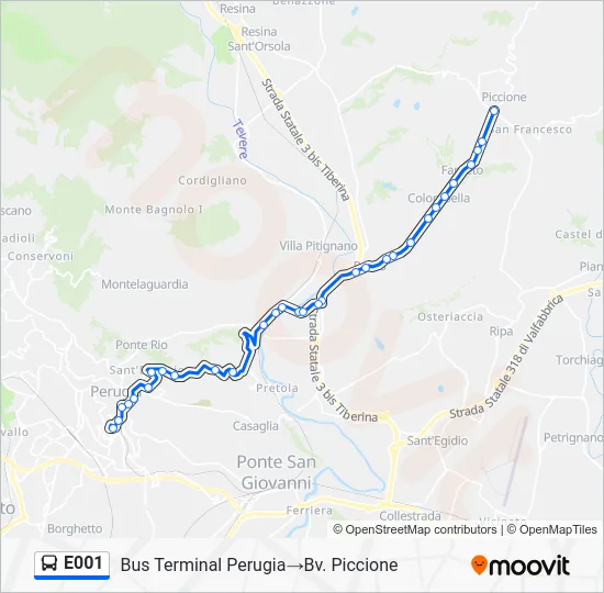 E001 Bus Line Map