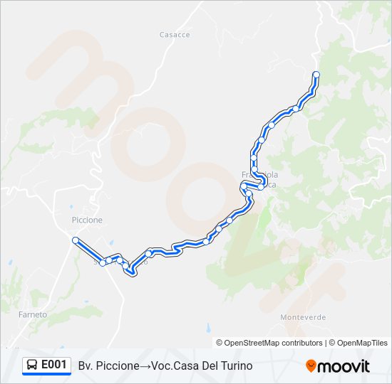 E001 Bus Line Map