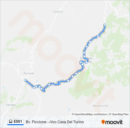 E001 Bus Line Map