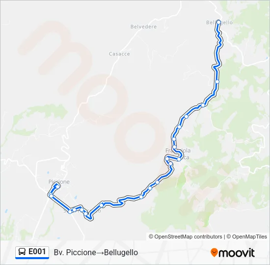 E001 Bus Line Map
