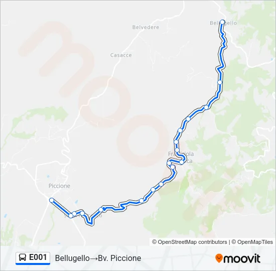 E001 Bus Line Map