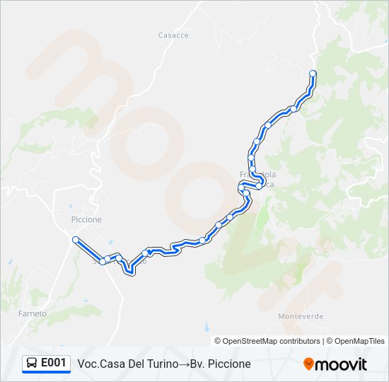 E001 Bus Line Map