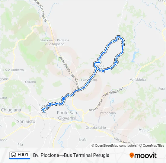 E001 Bus Line Map