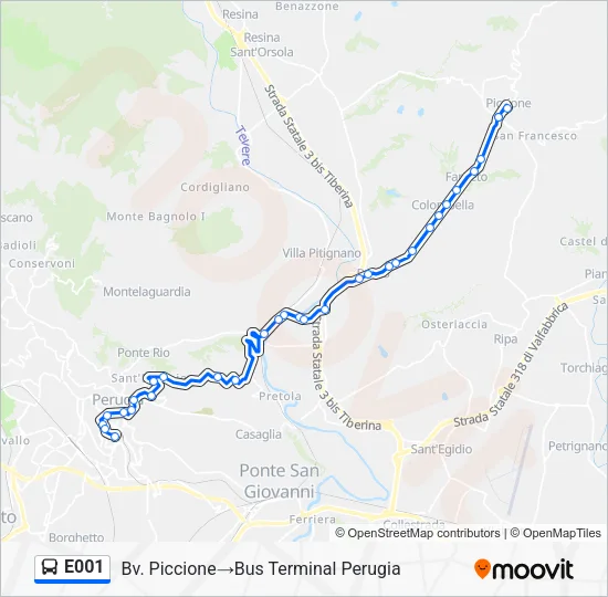 E001 Bus Line Map