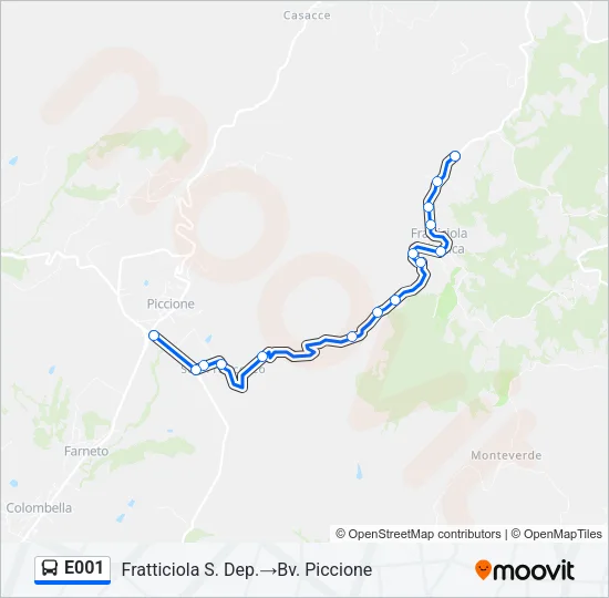 E001 Bus Line Map