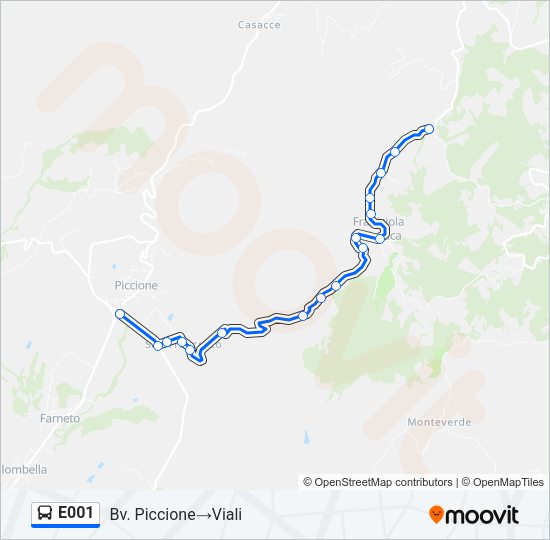 E001 Bus Line Map
