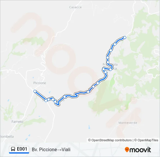 E001 Bus Line Map