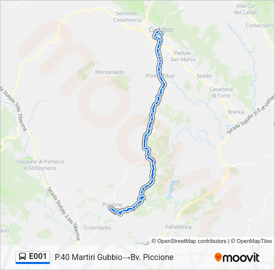 E001 Bus Line Map