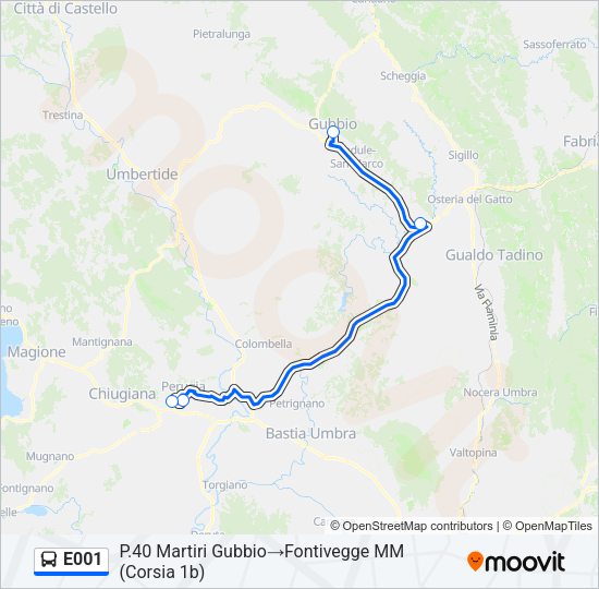 E001 Bus Line Map