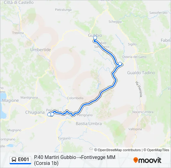 E001 Bus Line Map