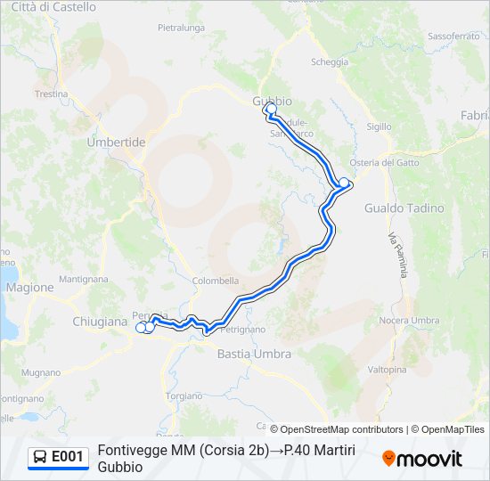 E001 Bus Line Map