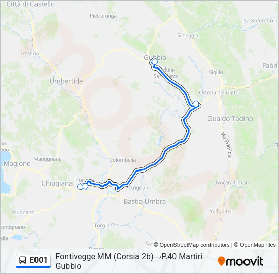 E001 Bus Line Map
