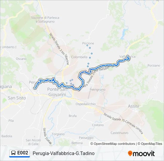 E002 Bus Line Map