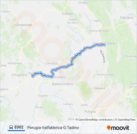 E002 Bus Line Map