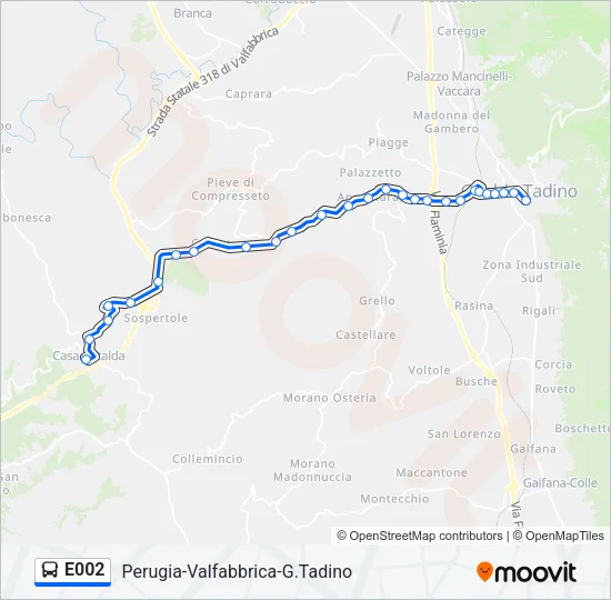 E002 Bus Line Map