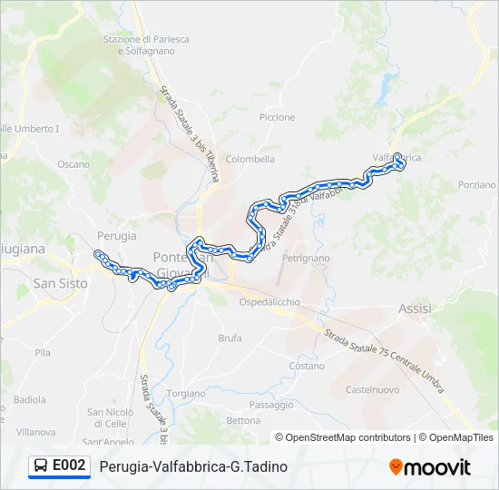 E002 Bus Line Map