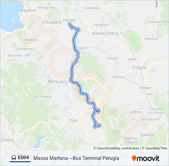 E004 bus Line Map