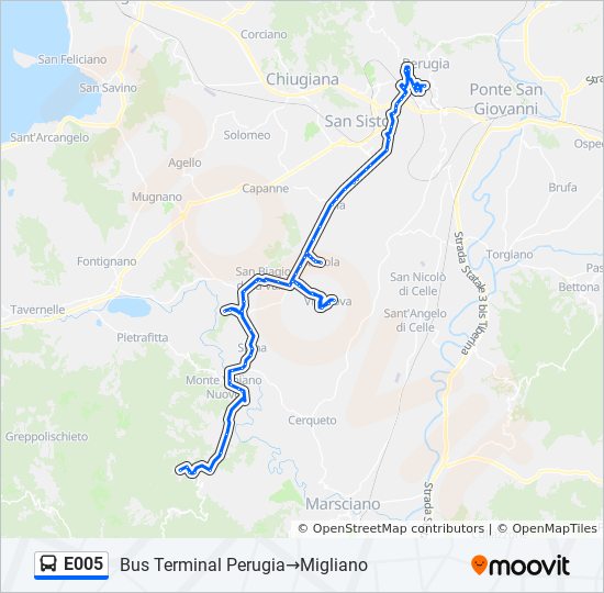 E005 bus Line Map