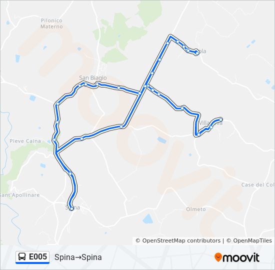 E005 bus Line Map