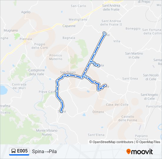 E005 bus Line Map