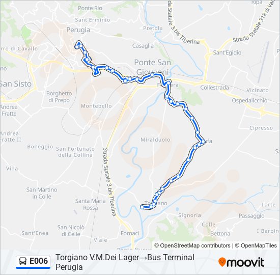 E006 bus Line Map