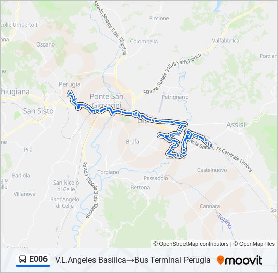 E006 bus Line Map