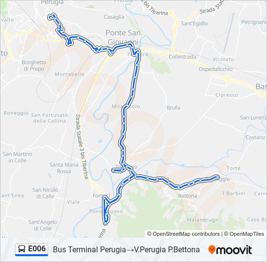 E006 bus Line Map