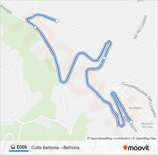 Percorso linea bus E006