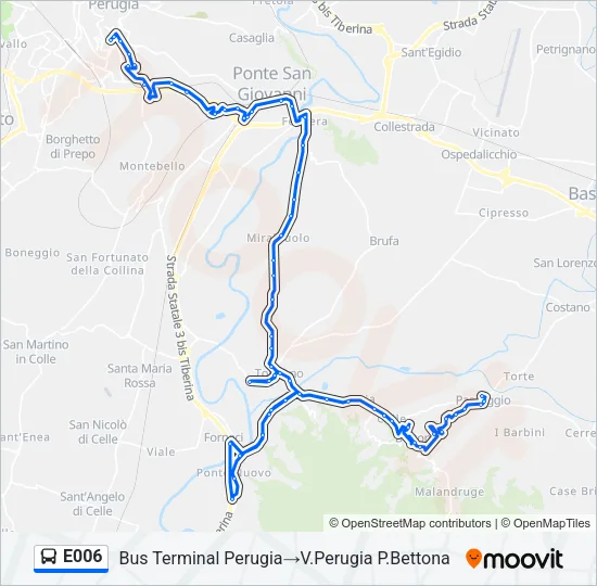 E006 Bus Line Map