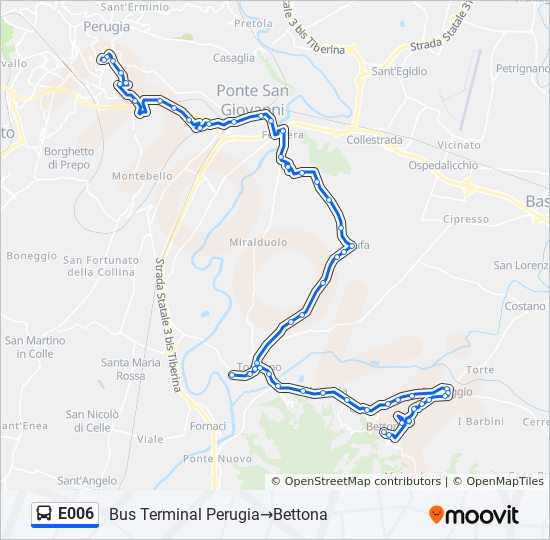 E006 bus Line Map