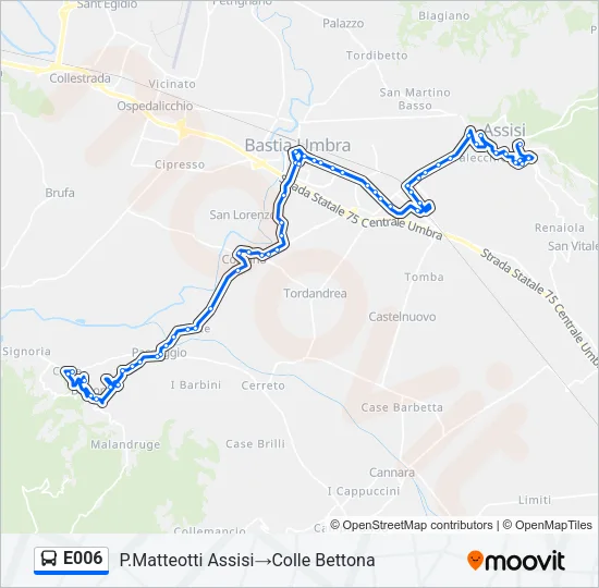 E006 Bus Line Map