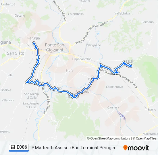 E006 Bus Line Map