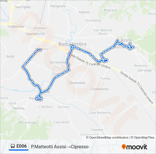 E006 Bus Line Map