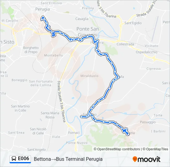 E006 Bus Line Map