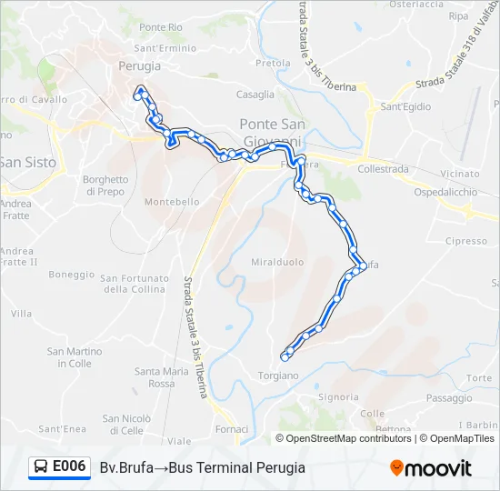 E006 Bus Line Map