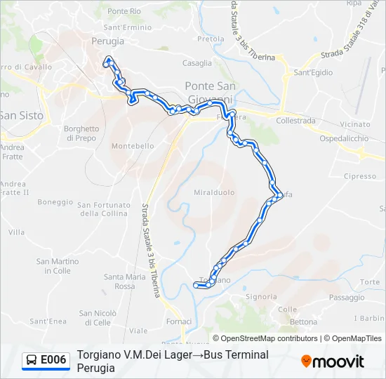 E006 Bus Line Map