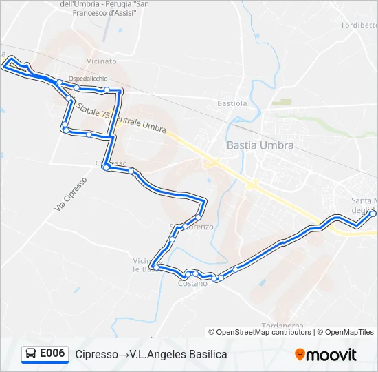 E006 Bus Line Map