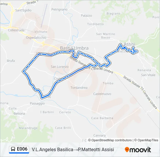 E006 Bus Line Map