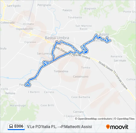 E006 Bus Line Map