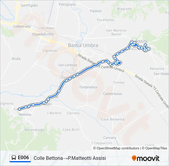 E006 Bus Line Map