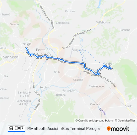 E007 Bus Line Map