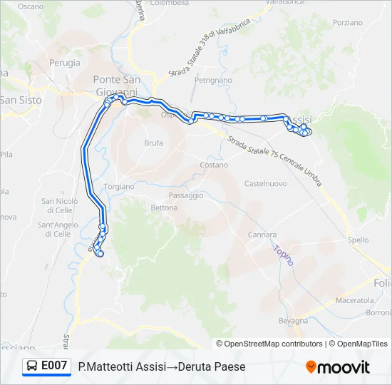 E007 Bus Line Map