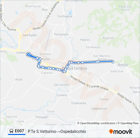 E007 Bus Line Map