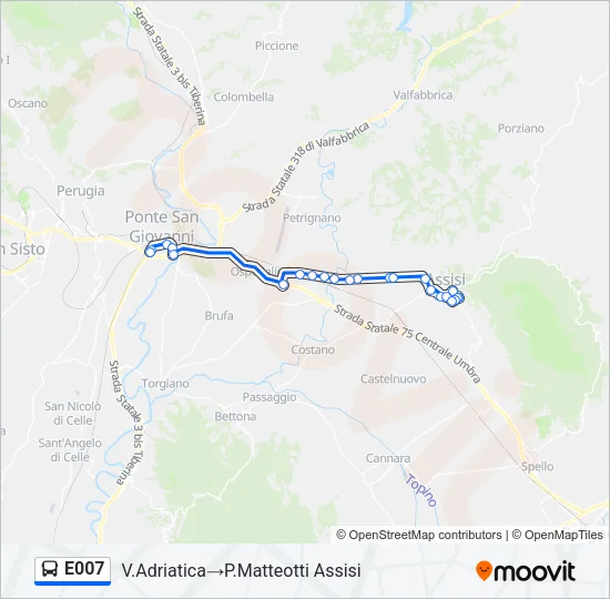 E007 Bus Line Map
