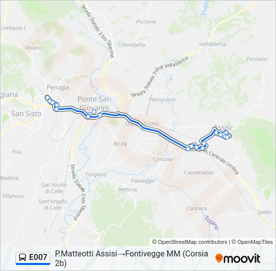 E007 Bus Line Map